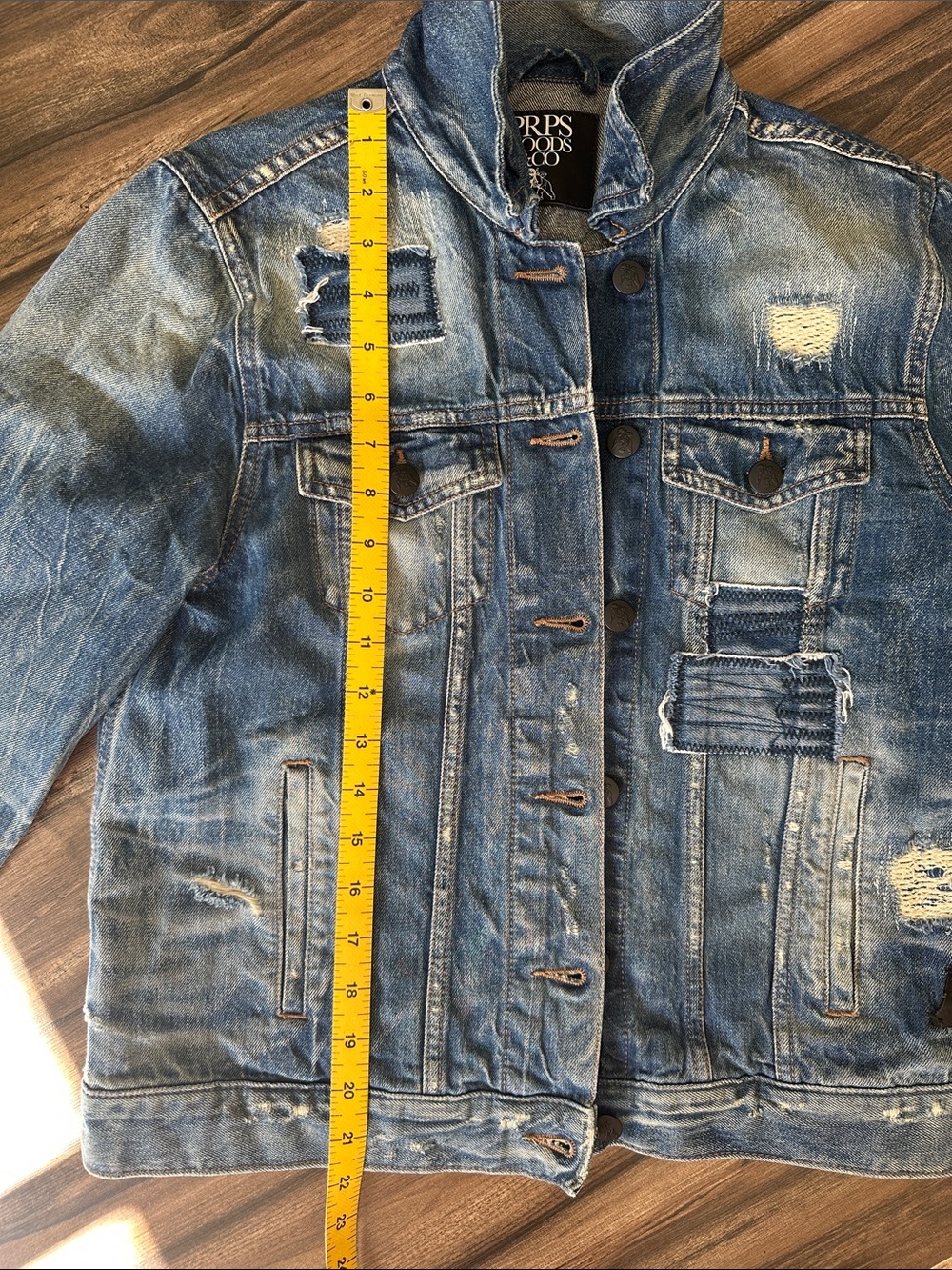 Distressed Blue Denim Jacket - Picture 7 of 9
